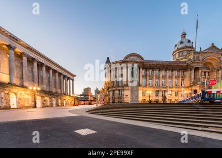 Victoria Square war früher als Council House Square bekannt und hatte eine Straßenbahn, die durch den Platz in Birmingham, Großbritannien, führte Stockfoto