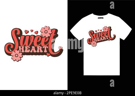 Liebe Typografie T-Shirt Design Freunde Paar Herz Familienmitglied T-Shirt Design Rainbow Retro Vintage T-Shirt Stock Vektor