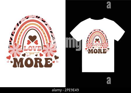 Liebe Typografie T-Shirt Design Freunde Paar Herz Familienmitglied T-Shirt Design Rainbow Retro Vintage T-Shirt Stock Vektor