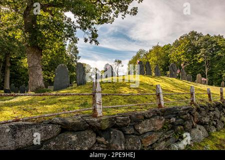 Chocksett Cemetery - ein alter Friedhof in Sterling, Massachusetts Stockfoto