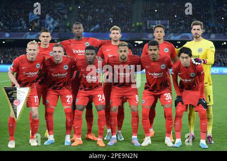 Neapel, Italien. 15. März 2023. Die Gründung von Entrack während des UEFA Champions League-Spiels zwischen SSC Napoli gegen Eintracht Frankfurt im Diego Armando Maradona Stadium Credit: Live Media Publishing Group/Alamy Live News Stockfoto