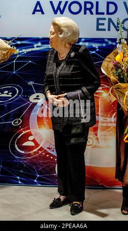 Papendrecht, Niederlande. 15. März 2023. Prinzessin Beatrix aus den Niederlanden im Auditorium Boskalis in Papendrecht am 15. März 2023 zur Präsentation des sechsten Prinzen Friso Ingenieursprijs für den Ingenieur des Jahres Kredit: Albert Nieboer/Netherlands OUT/Point de Vue OUT/dpa/Alamy Live News Stockfoto