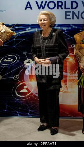 Papendrecht, Niederlande. 15. März 2023. Prinzessin Beatrix aus den Niederlanden im Auditorium Boskalis in Papendrecht am 15. März 2023 zur Präsentation des sechsten Prinzen Friso Ingenieursprijs für den Ingenieur des Jahres Kredit: Albert Nieboer/Netherlands OUT/Point de Vue OUT/dpa/Alamy Live News Stockfoto