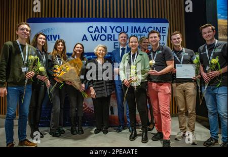 Papendrecht, Niederlande. 15. März 2023. Prinzessin Beatrix aus den Niederlanden im Auditorium Boskalis in Papendrecht am 15. März 2023 zur Präsentation des sechsten Prinzen Friso Ingenieursprijs für den Ingenieur des Jahres Kredit: Albert Nieboer/Netherlands OUT/Point de Vue OUT/dpa/Alamy Live News Stockfoto