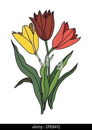 Tulip April Geburtsmonat Blume Vektorkunst. Stock Vektor