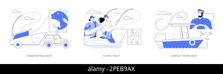 Anglerboot abstrakte Konzeptdarstellungen. Stock Vektor