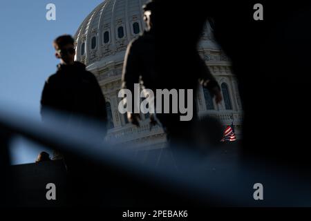 Washington, USA. 15. März 2023. Eine allgemeine Ansicht der USA Capitol Building, in Washington, DC, am Mittwoch, den 15. März, 2023. (Graeme Sloan/Sipa USA) Kredit: SIPA USA/Alamy Live News Stockfoto