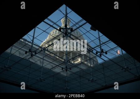 Washington, USA. 15. März 2023. Eine allgemeine Ansicht der USA Capitol Building, in Washington, DC, am Mittwoch, den 15. März, 2023. (Graeme Sloan/Sipa USA) Kredit: SIPA USA/Alamy Live News Stockfoto