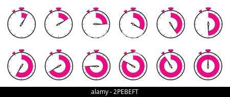 Set aus Uhr und Timer-Symbol Stock Vektor