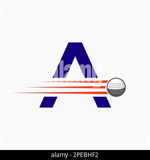 Design mit Buchstabe A Golf Logo. Erstes Eishockey Sport Academy Schild, Clubsymbol Stock Vektor