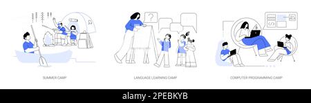 Summer Camp abstrakte Konzept Vektor-Illustrationen. Stock Vektor