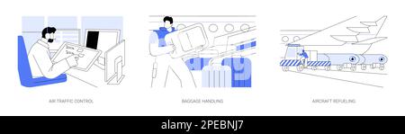 Abstract Concept Vector Illustrations in der Luftfahrtindustrie. Stock Vektor