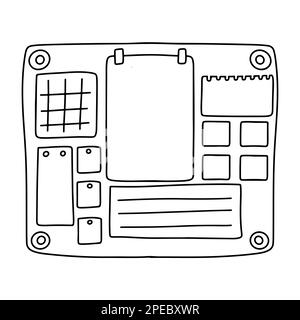 Moodboard im handgezeichneten Doodle-Stil. Vektordarstellung isoliert auf weißem Hintergrund Stock Vektor