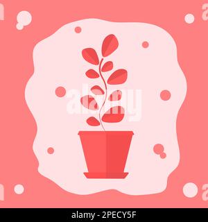 Eine rosa Blume im Topf Stock Vektor