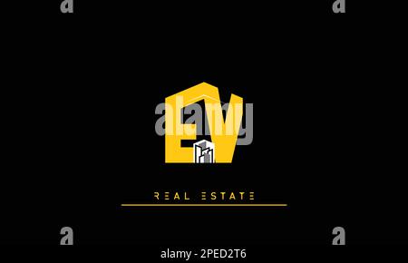 Immobilienbriefe Initialen Monogramm Logo FV , VF Stock Vektor