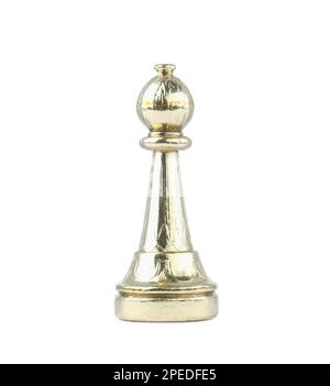 Goldener Bischof isoliert auf Weiß. Schachfigur Stockfoto