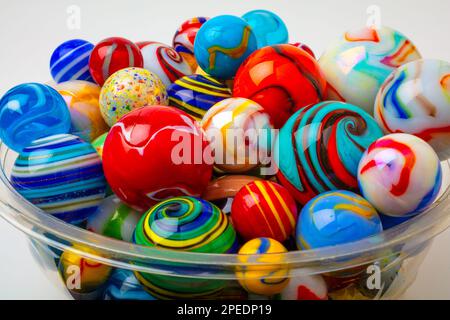 Schüssel Voller Murmeln, Stillleben Stockfoto