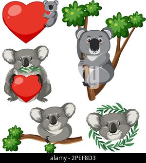 Koalabär mit der Hand, um Tierbilder zu sparen Stock Vektor