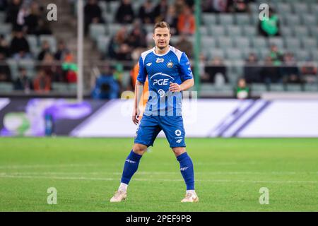 Warschau, Polen. 12. März 2023. Rauno Sappinen of Stal, gesehen während des Spiels der polnischen PKO Ekstraklasa League zwischen Legia Warszawa und PGE FKS Stal Mielec im Marschall Jozef Pilsudski Legia Warsaw Municipal Stadium. Endstand: Legia Warszawa 2:0 PGE FKS Stal Mielec. (Foto: Mikolaj Barbanell/SOPA Images/Sipa USA) Guthaben: SIPA USA/Alamy Live News Stockfoto