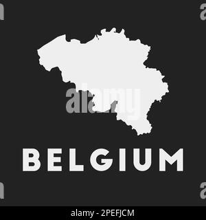 Symbol für Belgien. Landkarte auf dunklem Hintergrund. Stilvolle belgische Karte mit Ländernamen. Vektordarstellung. Stock Vektor