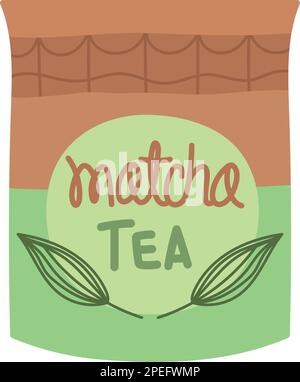 matcha-Teepaket Stock Vektor