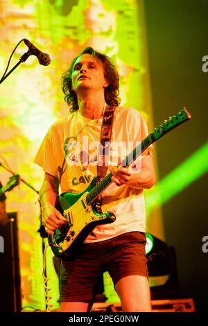 Mailand, Italien. 15. März 2023. Stu Mackenzie von King Gizzard & The Lizard Wizard Rock Band tritt in einem Konzert im Alcatraz in Mailand auf. Kredit: SOPA Images Limited/Alamy Live News Stockfoto