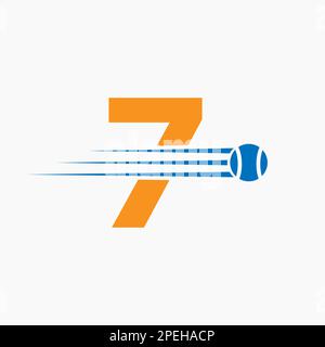 Anfangsbuchstabe 7 Tennis Logo. Tennis Sports Logo-Symbol Stock Vektor