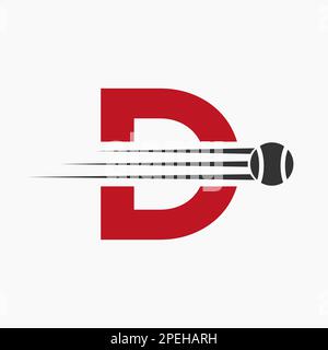 Anfangsbuchstabe D Tennis Logo. Tennis Sports Logo-Symbol Stock Vektor