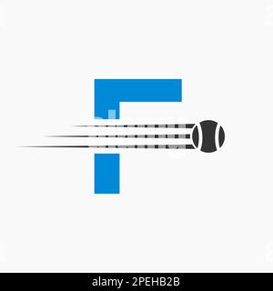 Anfangsbuchstabe F Tennis Logo. Tennis Sports Logo-Symbol Stock Vektor
