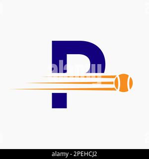 Anfangsbuchstabe P Tennis Logo. Tennis Sports Logo-Symbol Stock Vektor