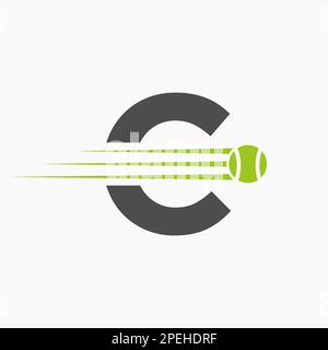 Anfangsbuchstabe C Tennis Logo. Tennis Sports Logo-Symbol Stock Vektor