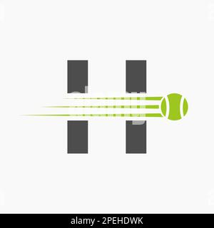 Anfangsbuchstabe H Tennis Logo. Tennis Sports Logo-Symbol Stock Vektor