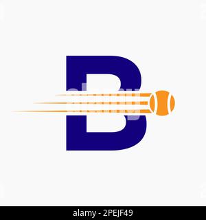 Anfangsbuchstabe B Tennis Logo. Tennis Sports Logo-Symbol Stock Vektor