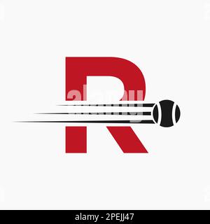 Anfangsbuchstabe R Tennis Logo. Tennis Sports Logo-Symbol Stock Vektor