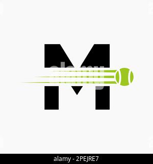 Anfangsbuchstabe M Tennis Logo. Tennis Sports Logo-Symbol Stock Vektor