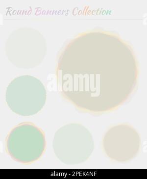 Runde Logos Kollektion. Kreisförmige Hintergründe in weichen Farben. Erstaunliche Vektordarstellung. Stock Vektor