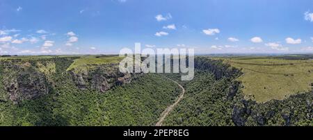 Blick auf die Drohne in der Oribi-Schlucht in der Nähe von Port Shepstone auf Südafrika Stockfoto