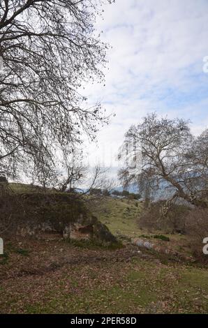 Griechenland, Thessalien, Larisa, Elassona Domeniko Village Vryzosti Area Old Watermills and Equipment Stockfoto