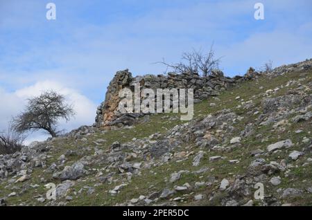 Griechenland, Thessalien, Larisa, Elassona Domeniko Village Vryzosti Area Old Watermills and Equipment Stockfoto