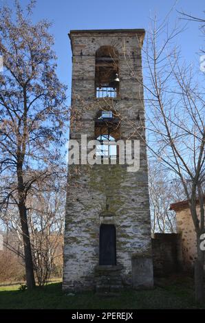 Griechenland, Thessalien, Larisa, das Dorf Elassona Praitori Kirche St. Nikolaus, religiöse Gemälde und hölzerne Skulpturen Stockfoto