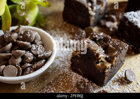 Schokoladen-Brownies aus der Bäckerei Stockfoto