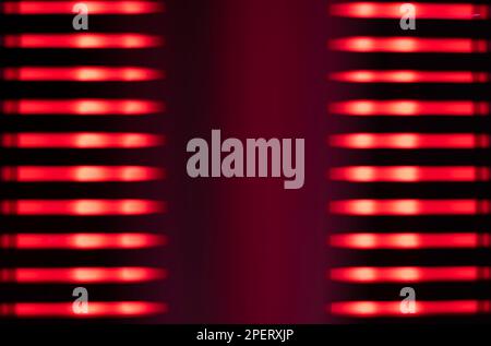 Beleuchtete rote Streifen auf einer modernen Säule in der Schweiz. Stockfoto