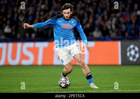 Khvicha Kvaratskhelia von SSC Napoli in Aktion während des Champions League-Fußballspiels zwischen SSC Napoli und Eintracht Frankfurt bei Diego Armando Stockfoto