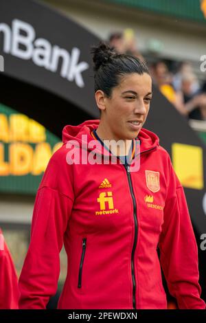 Sydney, Australien. 19. Februar 2023. Sydney, New South Wales, Februar 19. 2023: Marta Carro (25 Spanien) betritt das Spielfeld vor dem internationalen Cup of Nations-Spiel zwischen Australien und Spanien im CommBank Stadium in Sydney, Australien. (NOE Llamas/SPP) Guthaben: SPP Sport Press Photo. Alamy Live News Stockfoto