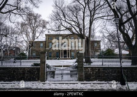 Das Regierungsgebäude von Neuschottland ist die offizielle Residenz des Vizegouverneurs von Neuschottland im Winterraum Stockfoto