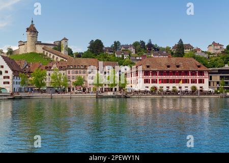 Panoramablick auf die Altstadt von Schaffhausen, Schweiz Stockfoto