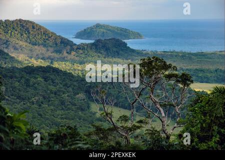 Blick vom Mount Alexandra Lookout nach Snapper Island in der Mündung des Daintree River, Kimberley, Queensland, Australien Stockfoto