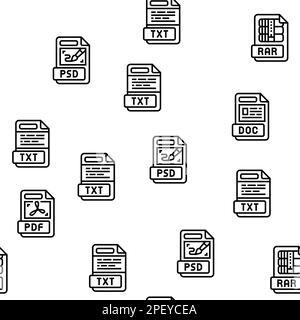 Dateiformat Dokumentvektormuster nahtlos Stock Vektor