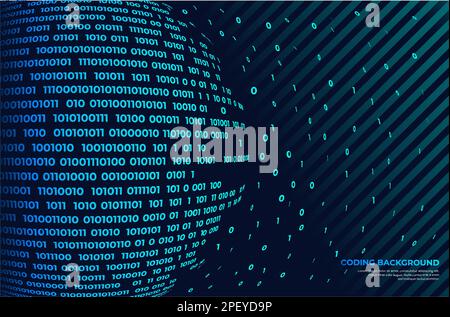 Blauer abstrakter Kodierungshintergrund. Moderner abstrakter Hintergrund. Technologiedesign. Stock Vektor