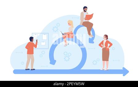 Scrum-Technologie Flachkonzept-Vektordarstellung Stock Vektor
